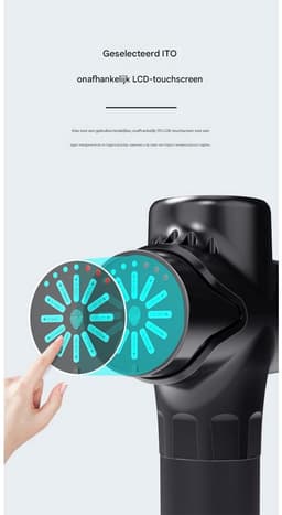 GELLDG Elektrisch massagepistool - 6 massagekoppen - Draagbare diepweefselmassager - 2000 mAh batterij - Met LED-display en touchscreen - Geschikt voor het verlichten van rug- en schouderpijn - Zwart — thumbnail 2