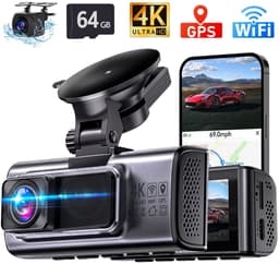 OYLCDI Dashcam Auto - 2-Kanaals 4K + 1080P Autocamera - GPS - 3,16 inch Scherm - Wi-Fi - Timelapse - App-bediening - 140° Ultragroothoek - Super Nachtzicht - G-sensor - Loop-opname - WDR — thumbnail 1
