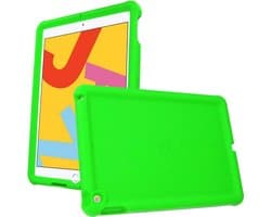 Bumper Case Compatibel met iPad 10.2 (2019/2020) - Robuuste Schokbestendige Siliconen Hoes met Screen Protector - Kindvriendelijk en Duurzaam (Groen)