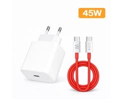 45W Snellader Adapter + USB-C naar USB-C Kabel (65W) 1M – Universele Type-C Oplader – Waeyz Super Fast Charger - Fast Charger / Chargeur Rapide SET