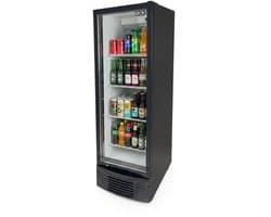 HCB® - Professionele Horeca Glasdeur koelkast - 1 deur - 350 liter - 230V - Koeling met glazen deur - Flessenkoelkast - Drankenkoelkast - 62x59.5x191.5 cm (DxBxH) - 76 kg - Frigo - 7945