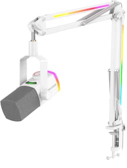 FIFINE - AM8 PRO T - USB / XLR Studio microfoon - PC-Gaming Met Flexibele RGB Arm ( 66cm! ) - Geschikt voor PC/PS4/PS5 - RGB - Podcast - Gaming - Streaming - Wit — thumbnail 1