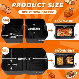 29 Stuks Siliconen Air Fryer Liners Gescht voor Ninja Dual Foodi FlexDrawer AF500EU 10,4L, Cosori 10L Air Fryer Accessoires voor Heteluchtfriteuse, Ninja Siliconen vorm Heteluchtfriteuse Accessoires — thumbnail 8