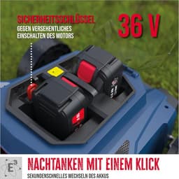 Accu Grasmaaier 36V Borstelloos 370mm - Maaien, Mulchen & Vangen - Inclusief 2 Accu's — thumbnail 5