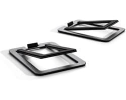 Set van 2 Metalen Speaker Stands - Schuin voor Boekenplankspeakers en PC Audio