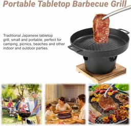 Mini BBQ Grill voor Indoor Barbecue - Draagbare Rookloze Tafelblad Grill voor Koreaanse Familie - Compacte Barbecue Pot voor Camping en Picknick — thumbnail 5