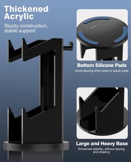Game Controller Houder en Koptelefoon Stand, Universele Standaard voor Gaming Accessoires, Zwart — thumbnail 2