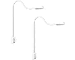 LED Bedlamp Set van 2 met USB-C Oplader, Flexibele Arm en Dimfunctie, Warm Wit Licht