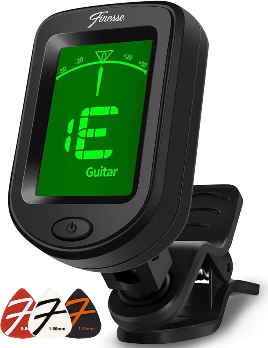 Finesse Stemapparaat Gitaar, Basgitaar, Viool, Ukelele - Chromatisch stemmen - Tuner — afbeelding 1