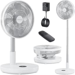 Draagbare oscillerende ventilator met afstandsbediening - 30 cm oplaadbare staande en opvouwbare handventilator voor slaapkamer en kantoor — thumbnail 2