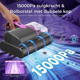Huisstofmijt Stofzuiger - Mijtstofzuiger Voor Matrassen - 15 Kpa Zuigkracht 35000 Tpm - Mijtstofzuiger Met UV-C-Licht - Bestrijdt Bedwantsen - Verwijdert 99,9% Van De Bacteriën - Allergenen - 4 M Kabel — thumbnail 3