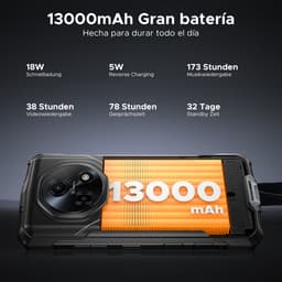 DOOGEE Fire 5 Ultra-AI Robuuste Smartphone-32GB RAM - 256GB ROM-6,6 inch 90 Hz-Robuuste Telefoon - IP68 Waterdicht -1200-lumen kampeerlamp-13000 mAh- Gemini AI-gezichtsherkenning- Android 15 - NFC - GPS-Zilver — thumbnail 9