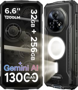DOOGEE Fire 5 Ultra-AI Robuuste Smartphone-32GB RAM - 256GB ROM-6,6 inch 90 Hz-Robuuste Telefoon - IP68 Waterdicht -1200-lumen kampeerlamp-13000 mAh- Gemini AI-gezichtsherkenning- Android 15 - NFC - GPS-Zilver — thumbnail 1