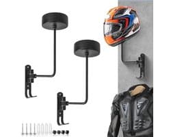 Premium Helmhouder voor Wandmontage - Aluminium Houder voor Helmen en Accessoires (Set van 2)