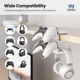 2-in-1 PC Gaming Hoofdtelefoon en Controller Houder met Verstelbare Arm en Kabel Clips — thumbnail 3