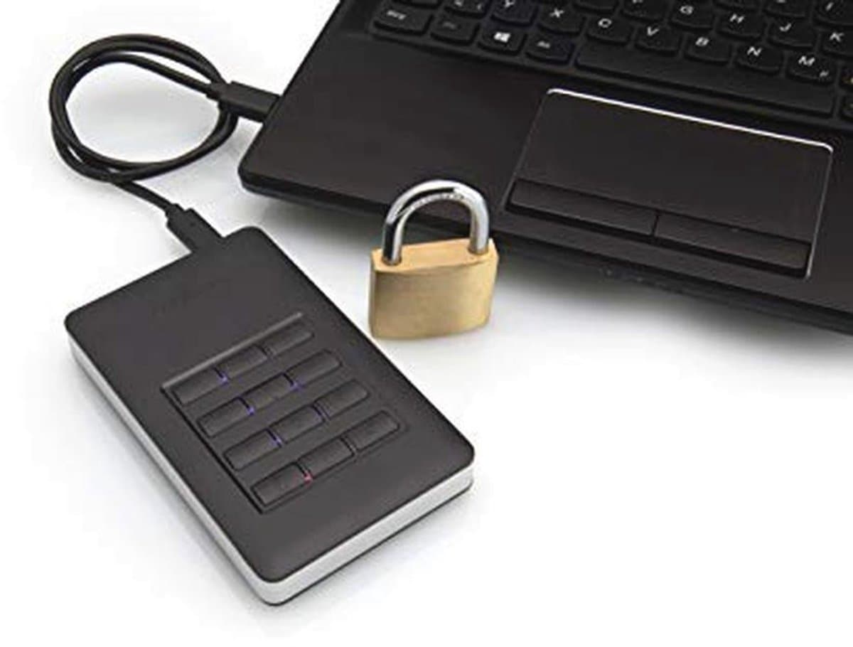 Draagbare Harde Schijf 1TB met AES 256-bits Beveiliging en Ingebouwd Toetsenblok — afbeelding 1