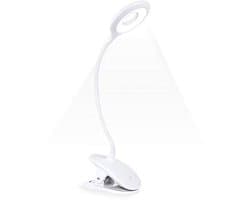 Leeslamp met Klem en 3 Helderheden - USB Oplaadbare Touchlamp met Flexibele Hals voor Boeken en Bureaus