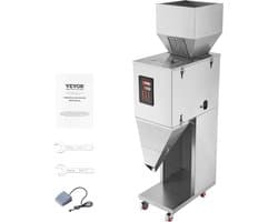 VEVOR Deeltjesvulmachine 20-5000g Automatische Vulmachine met Voetpedaal Roestvrijstalen Weegvulmachine Weegvuller voor Bonen Zaden Granen Thee Korrelverpakking