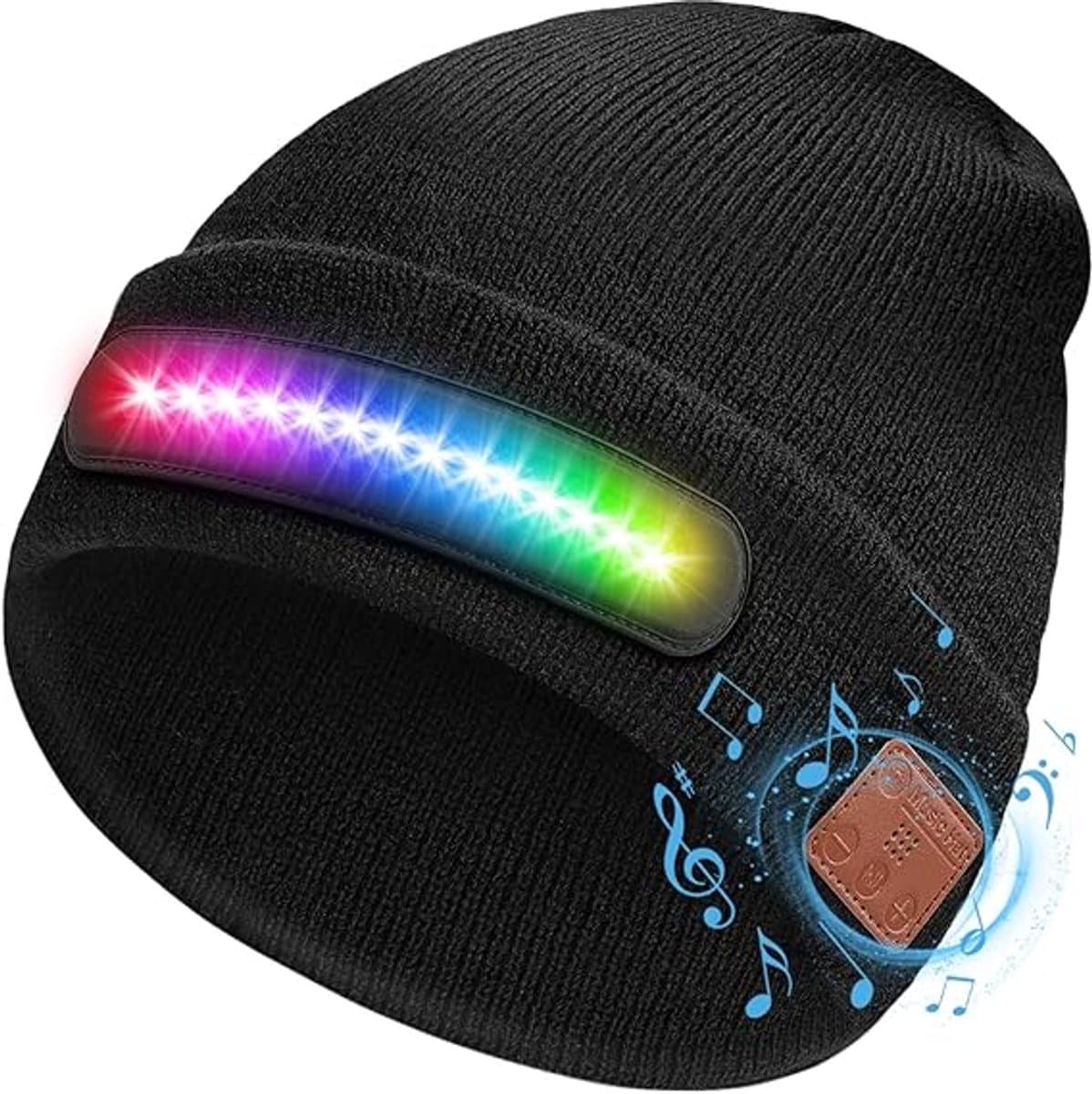 Bluetooth Muts Met LED RGB Licht - Bluetooth 5.4 + USB Oplaadbaar + 4 Lichtmodi - Winter Warm Hoed / Stereo Speaker — afbeelding 1