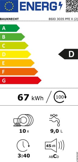 Bauknecht BSIO 3O35 PFE X inbouw vaatwasser 45 cm besteklade — thumbnail 3