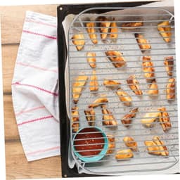 Roestvrijstalen Airfryerstandaard met Dubbele Laag Grillrek voor Buiten Koken Accessoires voor Airfryers，31.5*22*3 — thumbnail 2