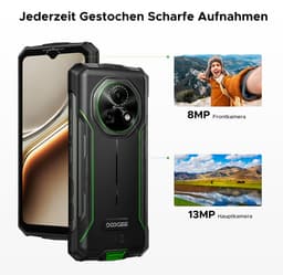 DOOGEE Fire 5 Pro 4G- Rugged Smartphone- 20 GB ROM+128 GB ROM/2 TB TF - 13000 mAh/18W - 6,6inch HD+ 90Hz- Android 15- MediaTek Helio G81 - Gemini AI - NFC- Face ID - IP68 - Groen — thumbnail 5