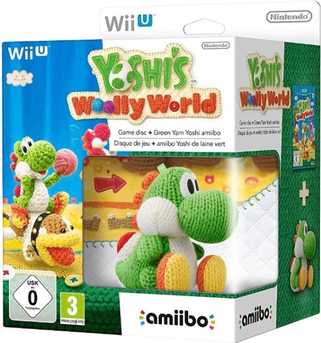Yoshi's Woolly World + Yarn Yoshi Green amiibo bundel - Wii U — afbeelding 1