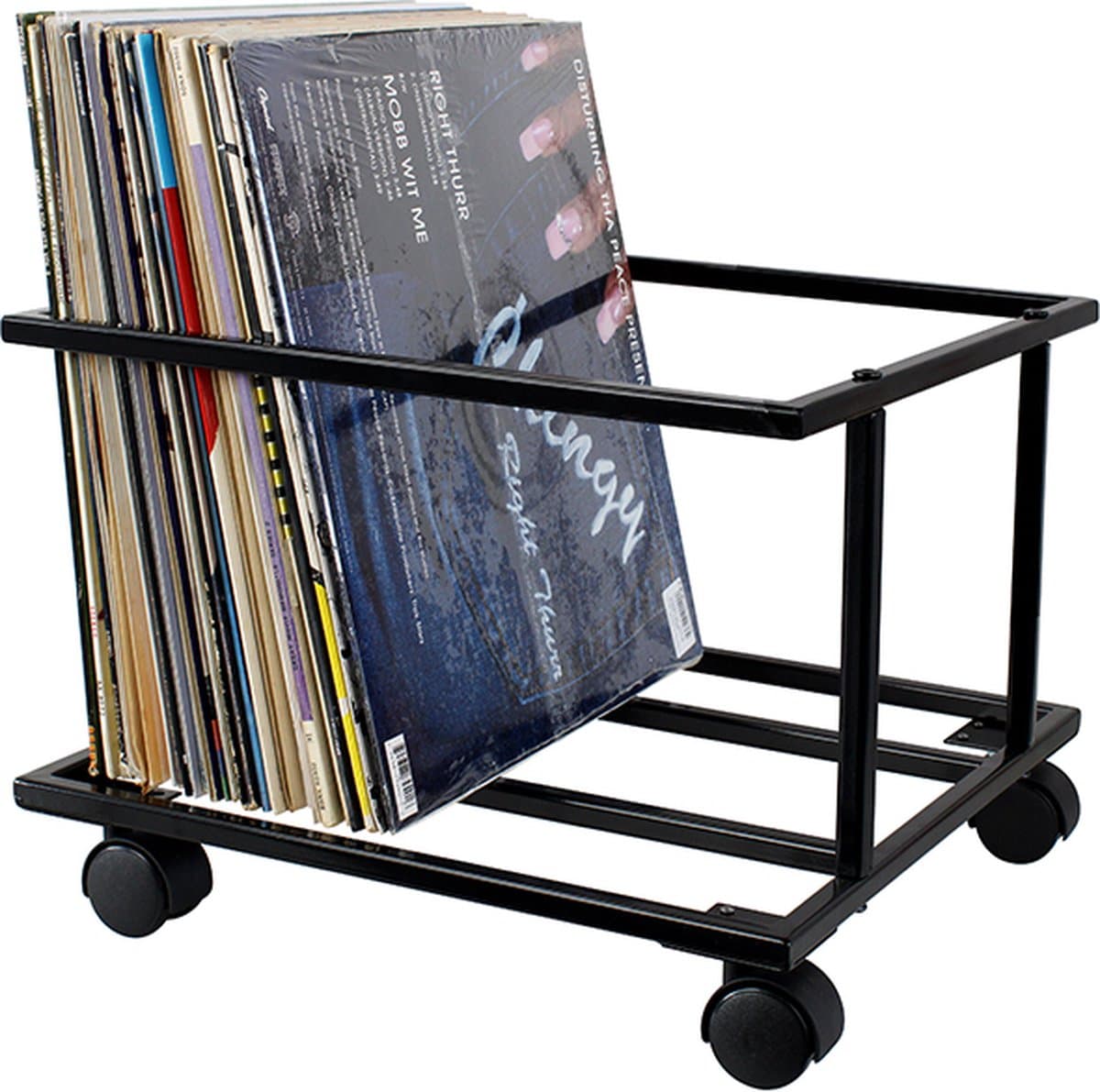Lp vinyl opbergkist verrijdbaar - opbergtrolley - opbergen lp vinyl platen — afbeelding 1