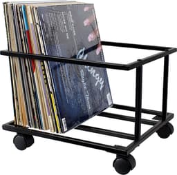 Lp vinyl opbergkist verrijdbaar - opbergtrolley - opbergen lp vinyl platen — thumbnail 1