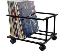 Lp vinyl opbergkist verrijdbaar - opbergtrolley - opbergen lp vinyl platen