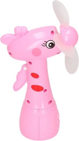 Waterspray ventilator - giraffe - roze - voor kinderen - waterverstuiver - zomerventilator - 15 cm — thumbnail 2