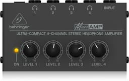 NÖRDIC SGM-204 MICROAMP HA400 Audio versterker - Voor koptelefoon - 4 Kanaals - 6.3mm splitter - 1 naar 4 - Zwart — thumbnail 4