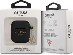 Guess Charms Silicone Case voor Apple Airpods 1 & 2 - Zwart — thumbnail 3
