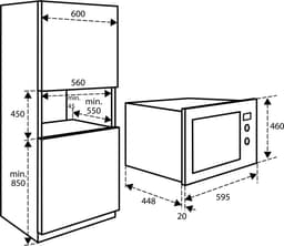Inventum IMC6132FZWA - Inbouw combi-oven - Hetelucht - Magnetron - Grill - 32 liter - 45 cm hoog - Tot 220 graden - Zwart/RVS — thumbnail 3