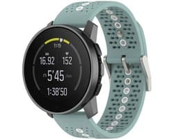 Siliconen Smartwatch bandje Geschikt voor Suunto 9 Peak siliconen bandje - geschikt voor Suunto 9 Peak (Pro) / Suunto 5 Peak / Suunto Race / Suunto Vertical / Suunto Run - groen-grijs/wit - Strap-it Horlogeband / Polsband / Armband