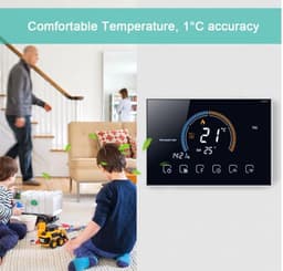 TechU™ Smart Thermostaat Relax – Zwart – Alleen voor Elektrische Vloerverwarming! – App & Wifi – Google Assistant & Amazon Alexa — thumbnail 5