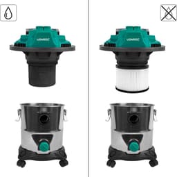 VONROC Nat- en droogzuiger – Alleszuiger - Stofzuiger – 1400W – Blaasfunctie – 20L tank – 3m slang - 6m stroomkabel — thumbnail 4