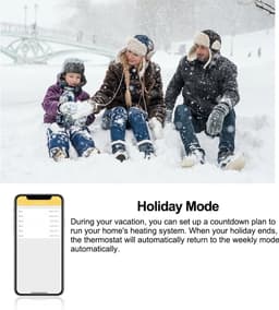 TechU™ Slimme Thermostaat Cozy – Wit – Alleen voor Gas Boiler – App & Wifi – Alexa Amazon, Google Assistant, Smart Life & Tuya – Kinderslot — thumbnail 4
