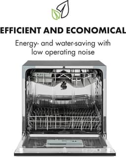 Klarstein Vaatwasser Mini voor 8 Couvert, Stille Kleine Vaatwasser met 6 Programma’s, Tafelmodel Vaatwasser voor Thuis, Kantoor en Camping, Mini Vaatwasser met Wateraansluiting - Vaatwasmachine Mini-Vaatwasser - 8 Maatgedekken 49 dB 45 cm 1620W — thumbnail 4