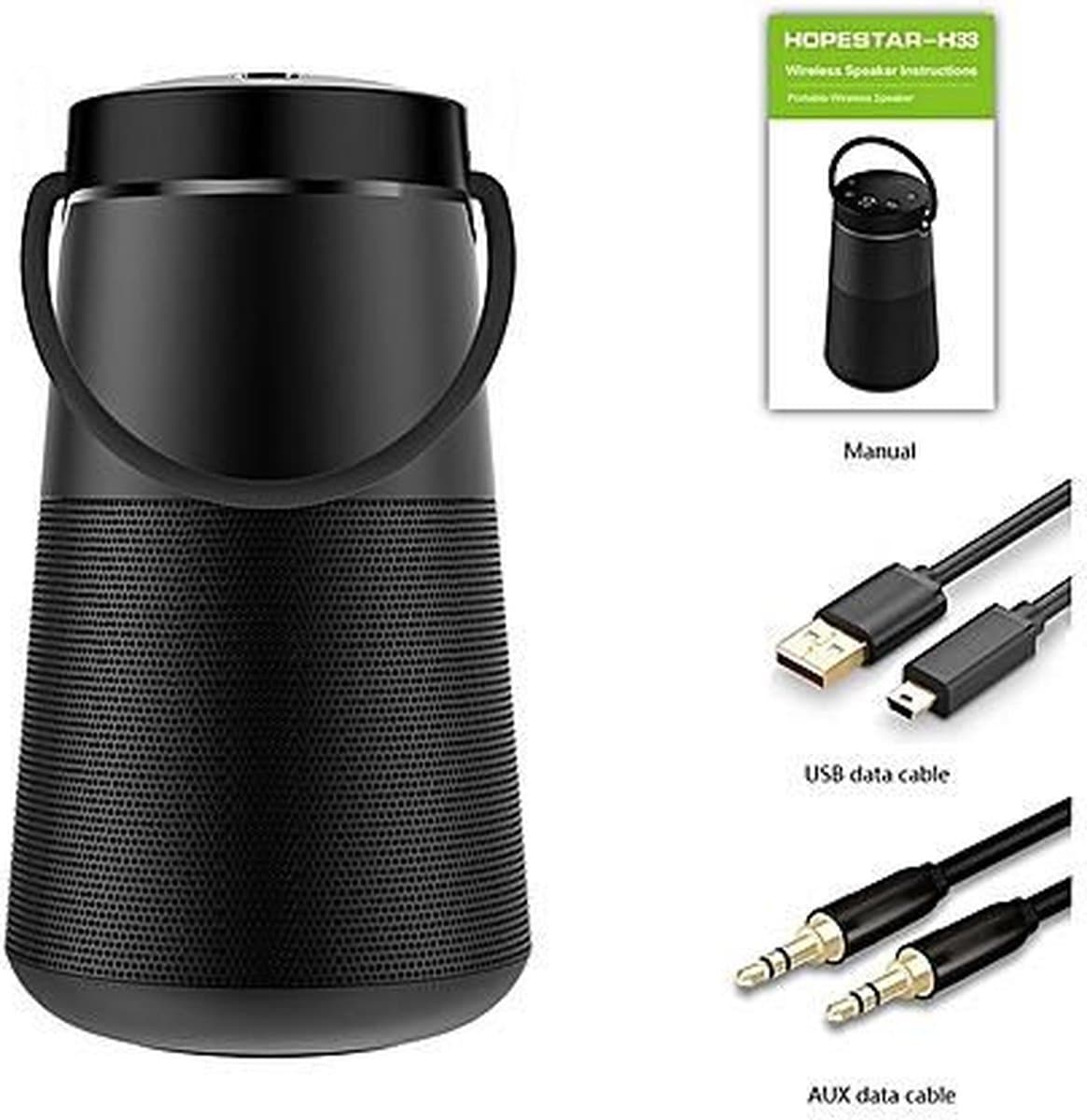 HOPESTAR H33  Zwart draagbare draadloze Bluetooth-luidspreker FM-zender Powerbank — afbeelding 1