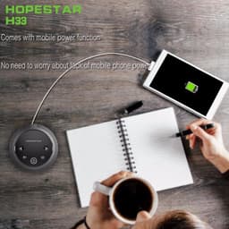 HOPESTAR H33  Grijs draagbare draadloze Bluetooth-luidspreker FM-zender Powerbank — thumbnail 4