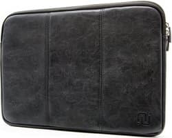 NEGOTIA Vintage Abbey - Leren Laptophoes 15.6 inch - Laptop Hoes & Sleeve - Geschikt voor MacBook Pro 16 inch - Zwart