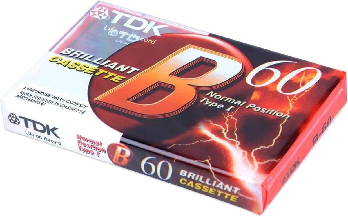 Audio Cassette Tape TDK B-60 normaal Position type I - Uiterst geschikt voor alle opnamedoeleinden / Sealed Blanco Cassettebandje / Cassettedeck — afbeelding 1