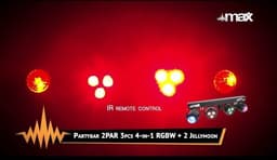 Discolamp - MAX Partybar1 disco verlichting met 2x Jellymoon discobal en 2 Par spots + standaard — thumbnail 4