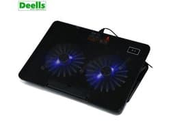 Dubbele verstelbare ventilator Laptop Macbook Notebook Cooling Pad Koeler A2 15 "-17" 2 extra USB-poorten