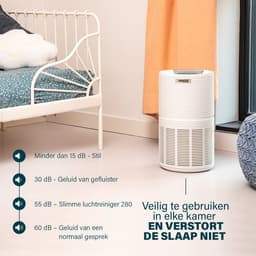 Princess Smart Luchtreiniger 356280 – Air Purifier - WiFi - Werkt tegen Hooikoorts, Allergie, Huisstofmijt, Stof - CADR 280 m³/uur - Vervangbare Hepa 13 filter - Luchtkwaliteit Indicator - App gestuurd - Inclusief Timer en Slaapstand — thumbnail 3