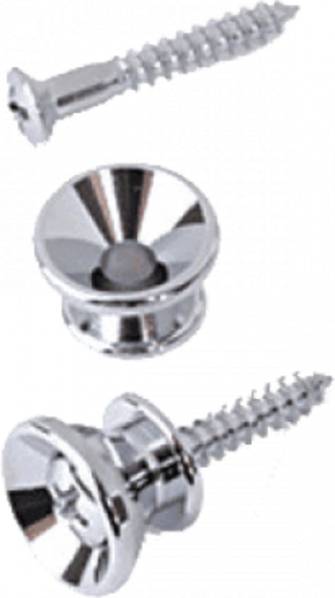 Gitaarknopje - Gitaar band knopje - Gitaarbandhouder - Eindpin Gitaar - Chroom - 2stuks - Pin voor gitaarband — afbeelding 1