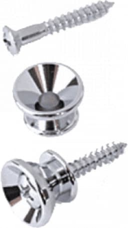 Gitaarknopje - Gitaar band knopje - Gitaarbandhouder - Eindpin Gitaar - Chroom - 2stuks - Pin voor gitaarband — thumbnail 1