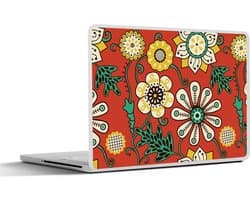 Laptop sticker - 14 inch - Design - Bloemen - Hippie - Retro - 32x5x23x5cm - Laptopstickers - Laptop skin - Cover