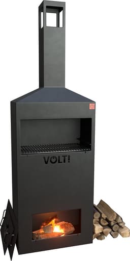 VOLT - Dutch Fire Oven BBQ Grill - Rookoven Barbecue - Rookkast - Buitenhaard - Pizza Oven - Tuinhaard - BBQ/Rookkast - Zwart - Made in NL — thumbnail 4